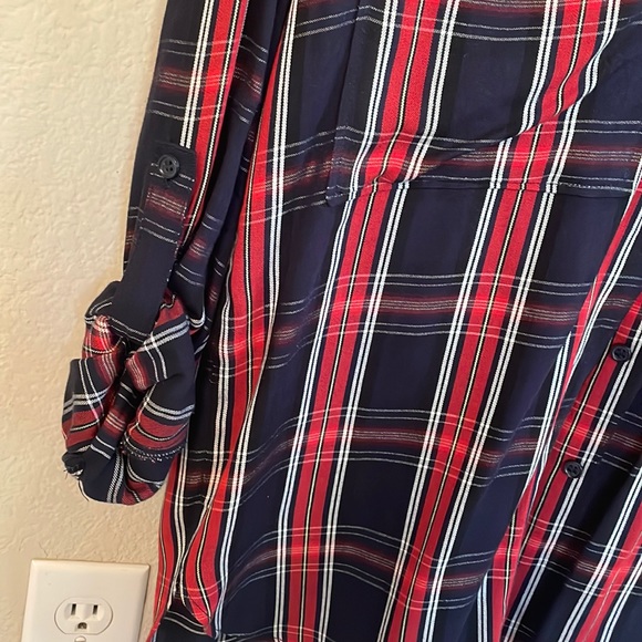 ZARA blouse shirt size s nice silky material plaid - Picture 8 of 14